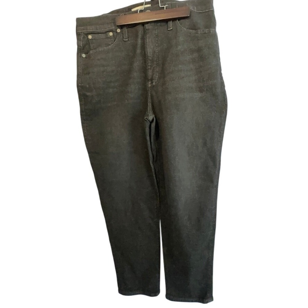 Madewell The Momjean Jeans Black Wash High Rise Straight Leg Womens Size 31